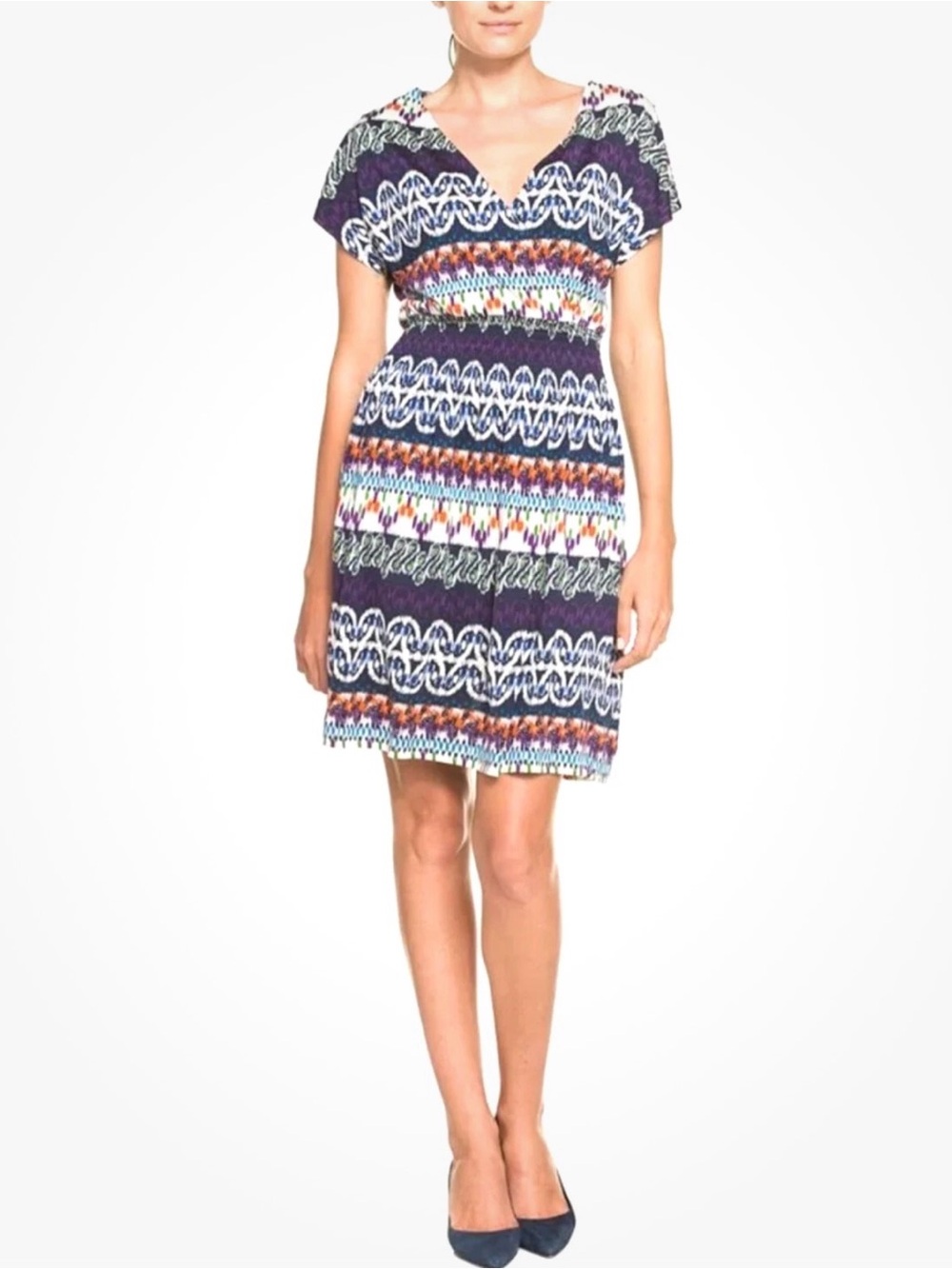 TORY BURCH Women's Arjeta Dress Sz XS Multicolor Colorful 100% Silk A-Line